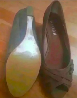 Zapatos cuña marrón T.40