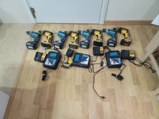 Lote Taladros y Cargadores Makita y Dewalt
