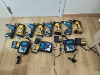 Lote Taladros y Cargadores Makita y Dewalt
