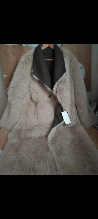 Abrigo pelo Zara beige/marrón