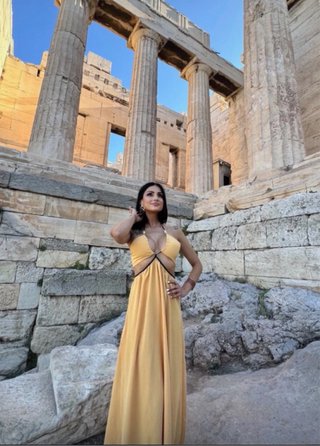 Vestido estilo griego amarillo