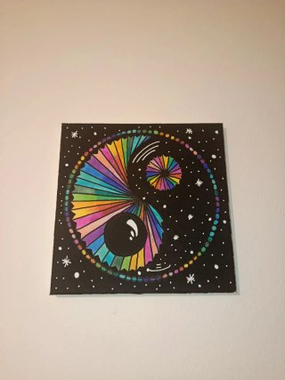Cuadro Yin Yang Pintado a Mano