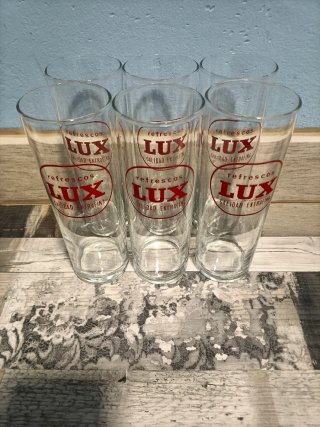 Lote 6 vasos antiguos Refrescos LUX