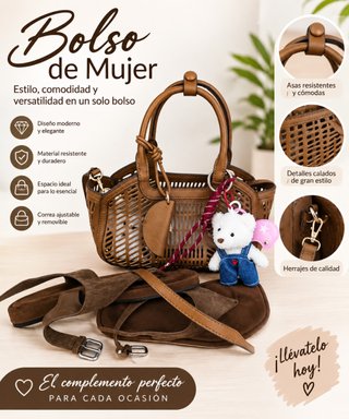 Bolso y sandalias marrón a juego
