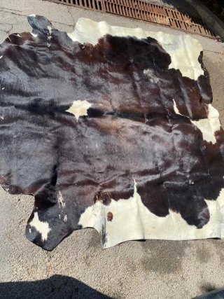 Alfombra Piel Vaca Negra y Blanca