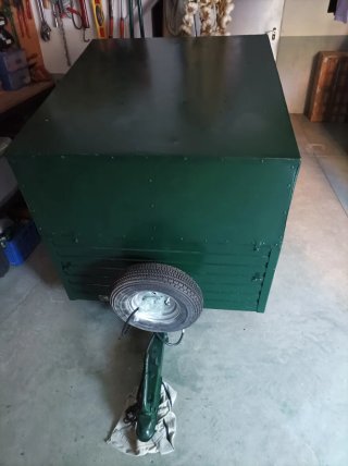 Remolque para perros verde