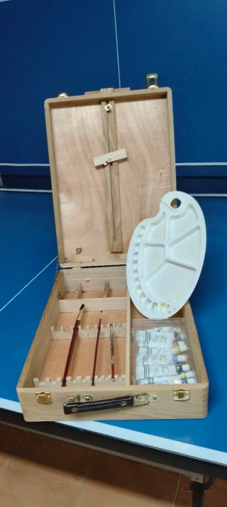 Maletín de madera para pinturas