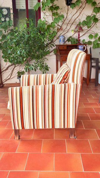 Sillones de rayas con cojines (2 ud.)