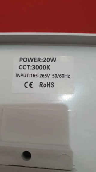 Lámpara LED Techo 20W Cuadrada