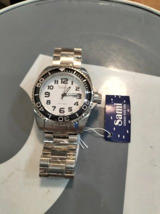 Reloj Sami Hombre Plata y Blanco Nuevo
