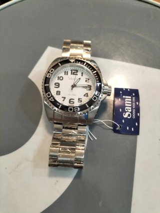 Reloj Sami Hombre Plata y Blanco Nuevo