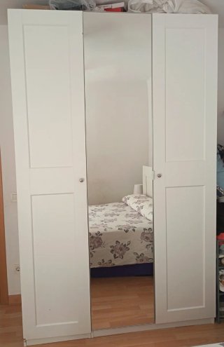 Armario 3 puertas espejo blanco