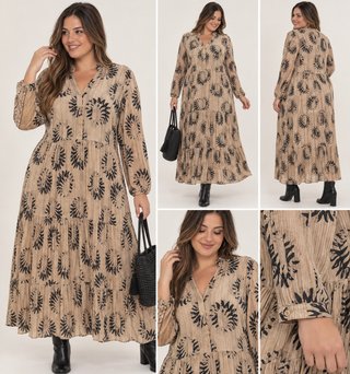 Vestido largo estampado boho talla XL