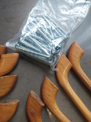 Tiradores de madera para cocina (96mm)