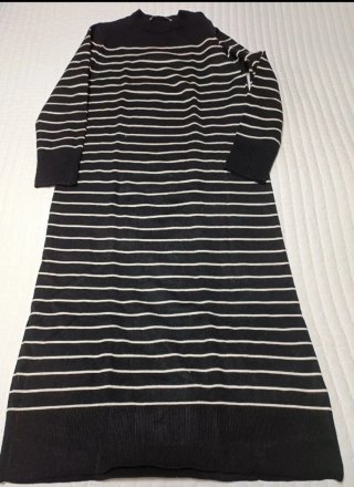 Vestido Zara Rayas Negras y Blancas