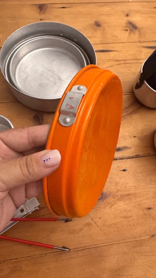 Set de cocina camping naranja
