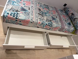 Diván blanco 87x204 con cajones