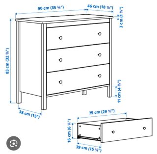 Cómoda 3 cajones Ikea Koppang