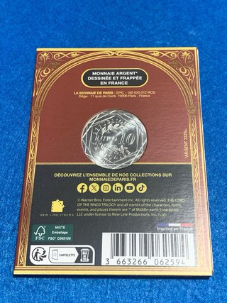 Moneda 10€ El Señor de los Anillos 5/18