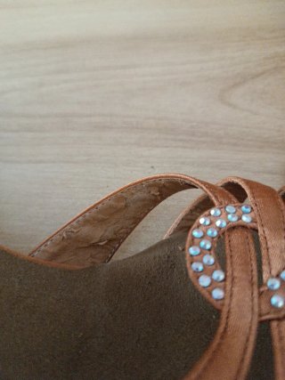Zapatos de baile latino Danzarina Beige/Oro