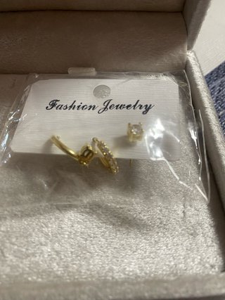 Set Pendientes Aro Nariz Oreja Dorado