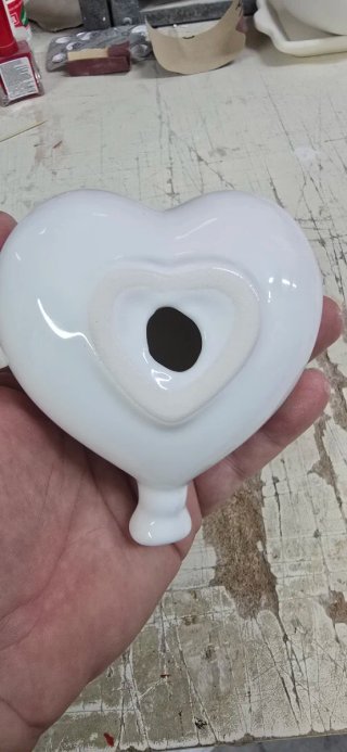 Palloncino Cuore Ceramica (Grigio, Bianco, Marrone