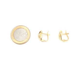Pendiente de oro de 18k con Circonita, 1.96 g.