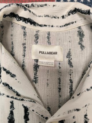 Camisa Pull&Bear Rayas Negras Talla M Hombre
