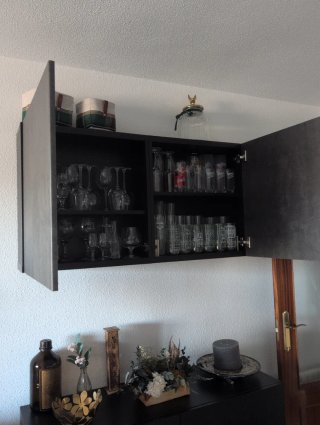 Mueble Colgante Ikea Negro/Gris