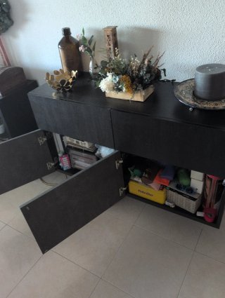 Mueble Colgante Ikea Negro/Gris