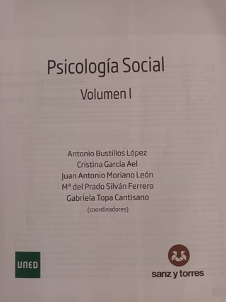 LIBROS PSICOLOGÍA SOCIAL 1o UNED (DOS VOLÚMENES)