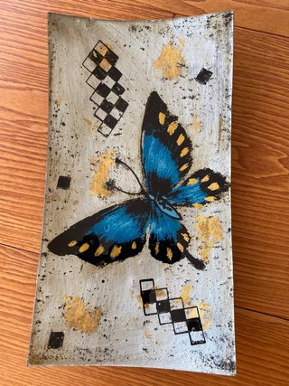 Plato decorativo vintage mariposa