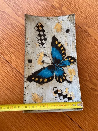 Plato decorativo vintage mariposa
