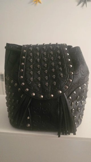Mochila bolso calaveras negra