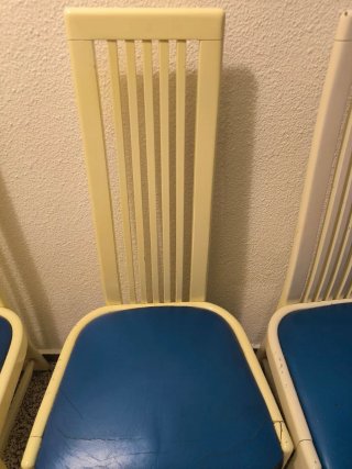 5 Sillas Vintage Madera y Piel - conjunto