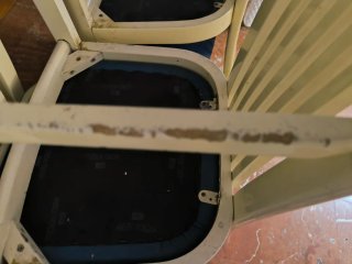 5 Sillas Vintage Madera y Piel - conjunto