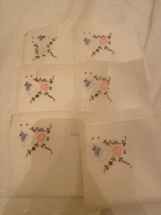 6 Fazzoletti vintage ricamati