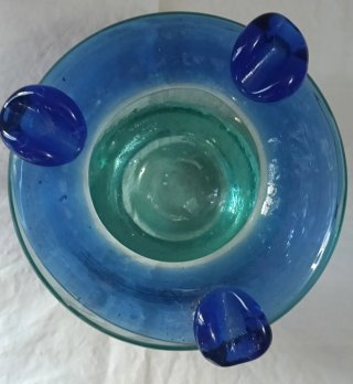 Cenicero vintage cristal soplado artesanal