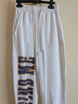 Pantalón chándal Bershka blanco talla XS