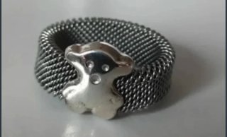 Anillos Plata Ley Corazón Oso Nudo