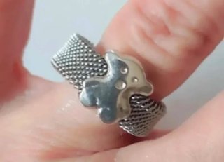 Anillos Plata Ley Corazón Oso Nudo