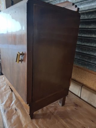 Mesilla antigua de madera y Silla Antigua