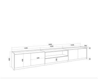 Mueble TV blanco y madera