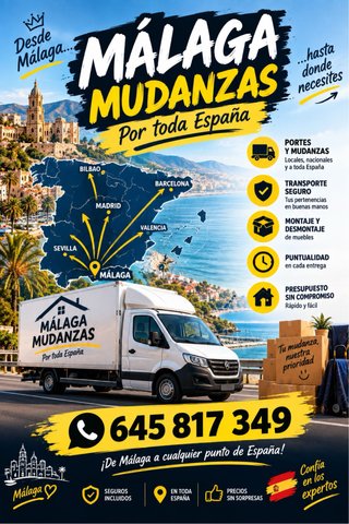 Portes y mudanzas desde malaga a nivel nacional
