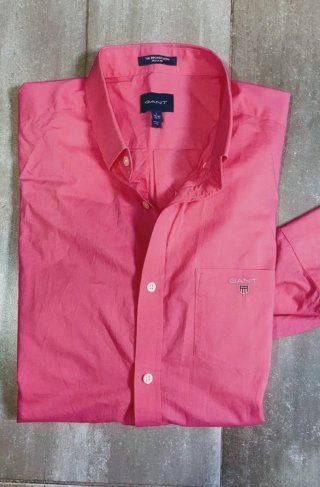 Camisa Gant Hombre Fucsia Talla L,nueva