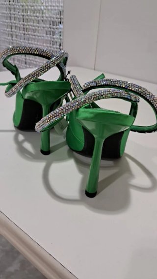 Zapatos Joya Verdes Satinados