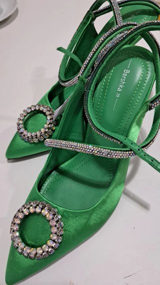 Zapatos Joya Verdes Satinados