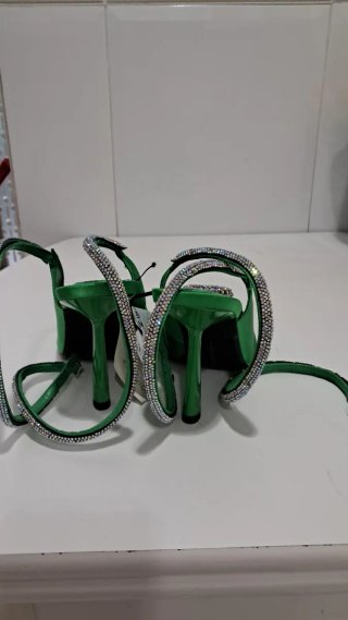 Zapatos Joya Verdes Satinados
