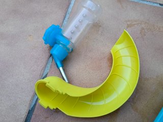 Jaula para hámster ruso azul y amarillo