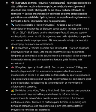Trípode Telescópico Metal Proyector LED